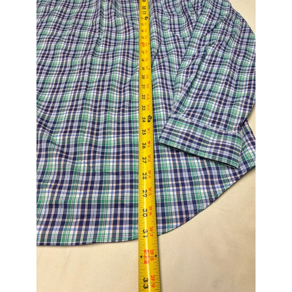 NWT Ralph Lauren Classic Fit Performance Shirt Mens Large Green Navy Plaid